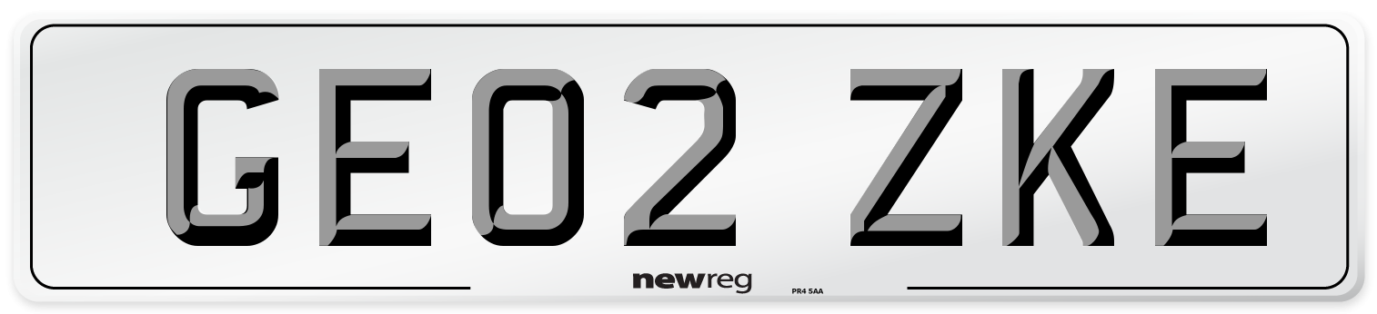 GE02 ZKE Number Plate from New Reg